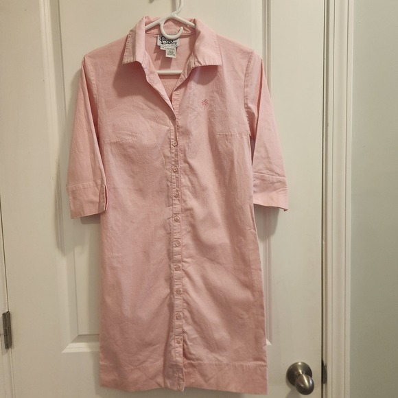 Lilly Pulitzer Dresses & Skirts - Lilly Pulitzer Pink Button Down Shirt Dress Palm Tree Embroidery Size 2
